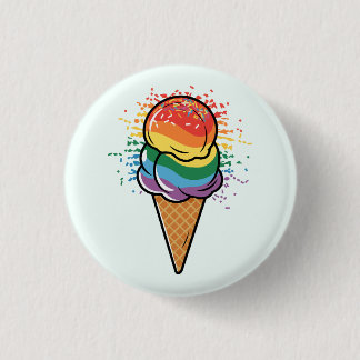 Rainbow LGBTQ+ Pride Ice Cream 3 Cm Round Badge