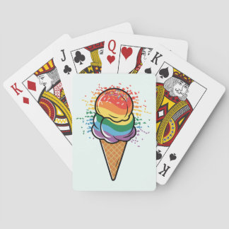 Rainbow LGBTQ+ Pride Ice Cream Playing Cards
