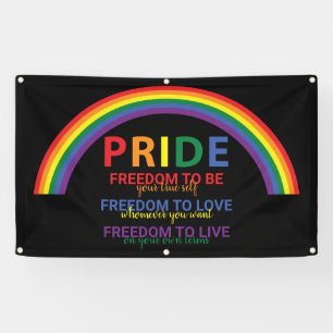 Rainbow LGBTQ Pride is Freedom Gay Rights Banner