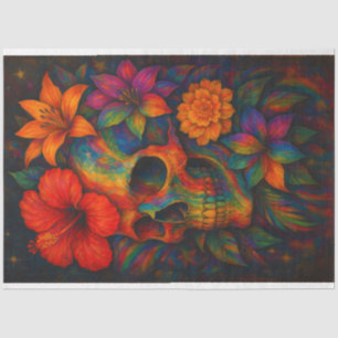 Rainbow LGBTQ Pride Skull Decoupage Paper