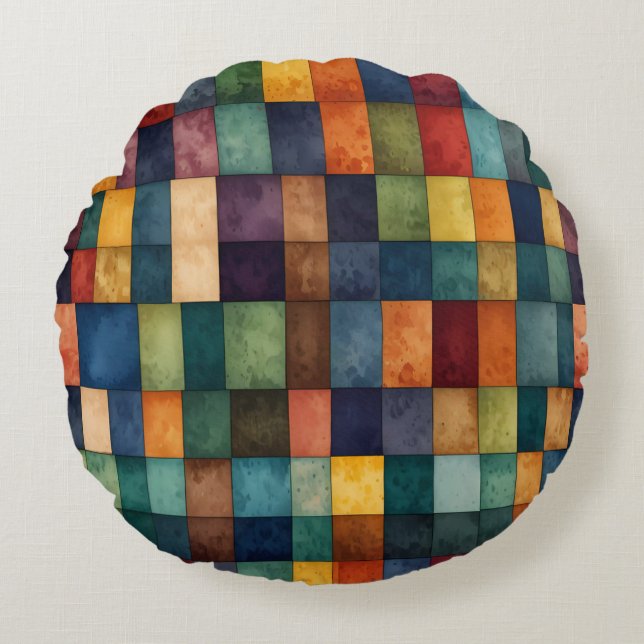 Rainbow LGBTQ style design Round Cushion (Front)