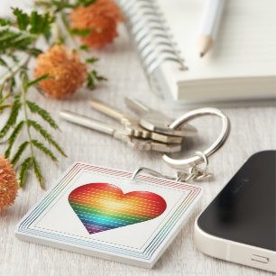 RAINBOW LGBTQI PRIDE AWARENESS & SUPPORT KEY RING