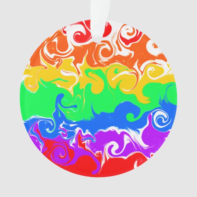 Rainbow LGBTQIA+ Christmas Ornament (Front)