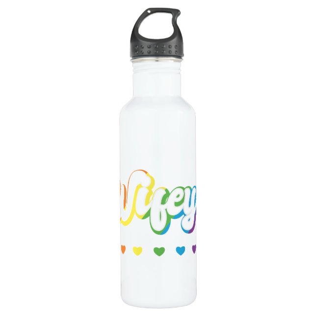 Rainbow LGBTQIA Lesbian Gay Support 710 Ml Water Bottle (Front)