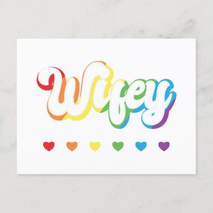 Rainbow LGBTQIA Lesbian Gay Support Announcement Postcard