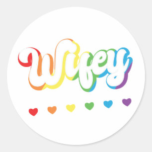 Rainbow LGBTQIA Lesbian Gay Support Classic Round Sticker