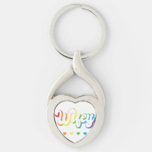 Rainbow LGBTQIA Lesbian Gay Support Key Ring