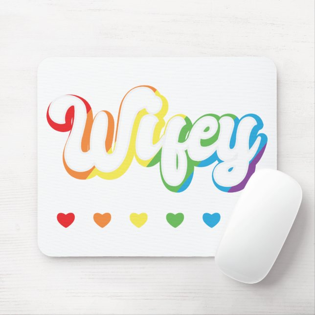 Rainbow LGBTQIA Lesbian Gay Support Mouse Mat (With Mouse)