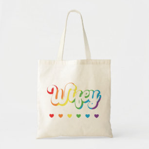 Rainbow LGBTQIA Lesbian Gay Support Tote Bag