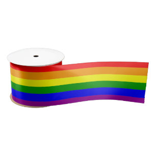Rainbow LGBTQIA+ Pride Flag Satin Ribbon