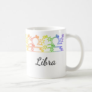 Rainbow Libra Star Sign Personalised Mug