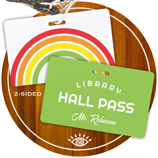 rainbow library pass for school classroom ID badge (Creator Uploaded)