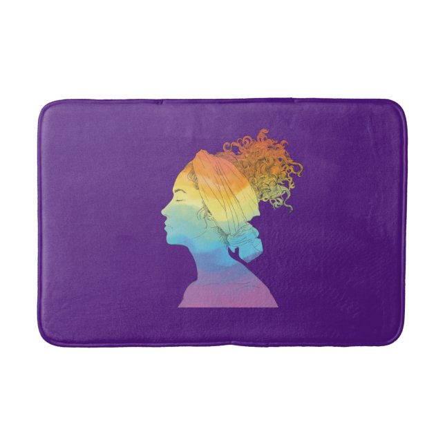 Rainbow Life, Woman, Freedom Bath Mat (Front)