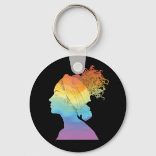 Rainbow Life, Woman, Freedom Key Ring