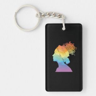 Rainbow Life, Woman, Freedom Key Ring