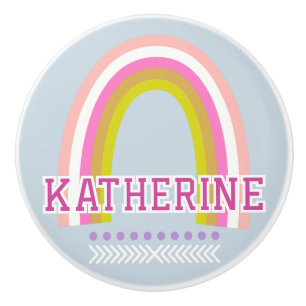 Rainbow Light Blue Ceramic Knob