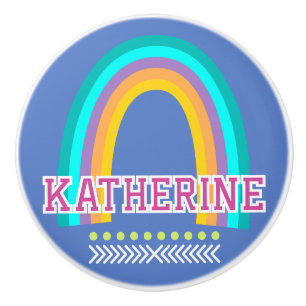 Rainbow Light Pastel Blue Ceramic Knob