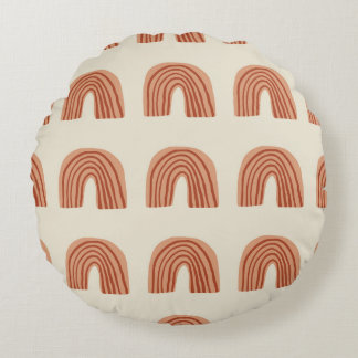 Rainbow Light: Trendy Seamless Decor. Round Cushion