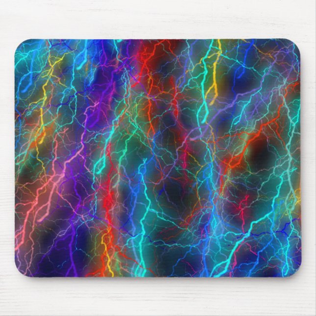Rainbow Lightning Storm Mouse Mat (Front)
