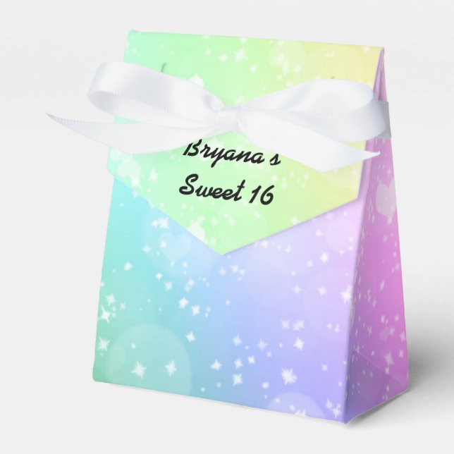 Rainbow Lights Sparkle Party Favour Boxes (Front Side)