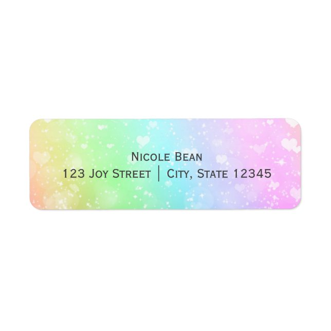 Rainbow Lights Sparkle Sweet 16 Invitation Labels (Front)