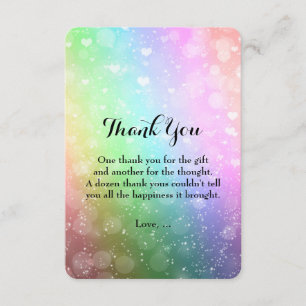 Rainbow Lights Sparkle Sweet 16 Thank You Card
