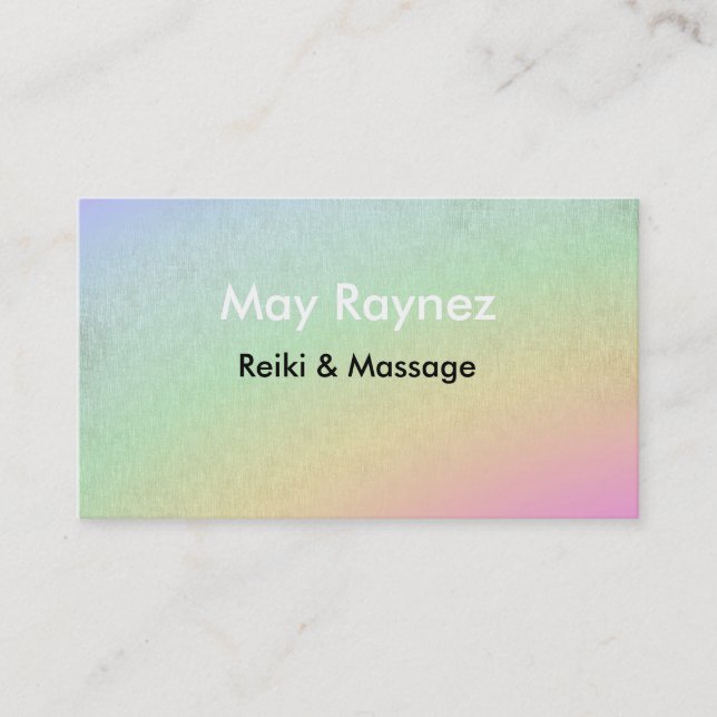Rainbow LightWorker Reiki Spiritual Business Cards (Front)