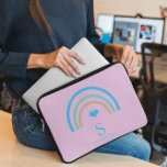 Rainbow Lilac Monogram Laptop Sleeve<br><div class="desc">Rainbow Lilac Monogram Laptop Sleeve Protect your laptop with this rainbow, pale purple background and beige font laptop sleeve. Easily personalise it with your own name ( or any other name) by click on "PERSONALIZE THIS TEMPLATE" button. This laptop sleeve is for those who want to protect the laptop with...</div>