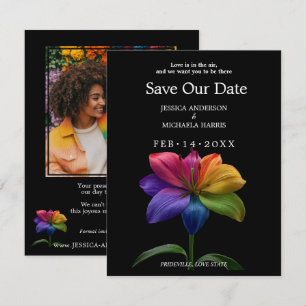 🌈 Rainbow Lily Save the Date — Photo Back
