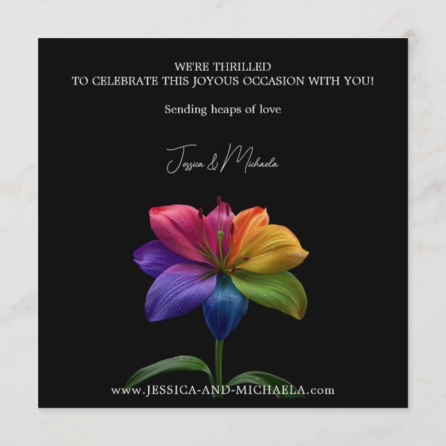 🌈 Rainbow Lily Save the Date — Square (Back)