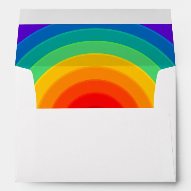Rainbow Lined Envelope With Return Address (Back (Bottom))