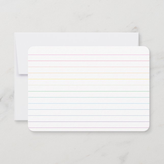 Rainbow Lined Thank You Card with Dot Grid Reverse (Front)