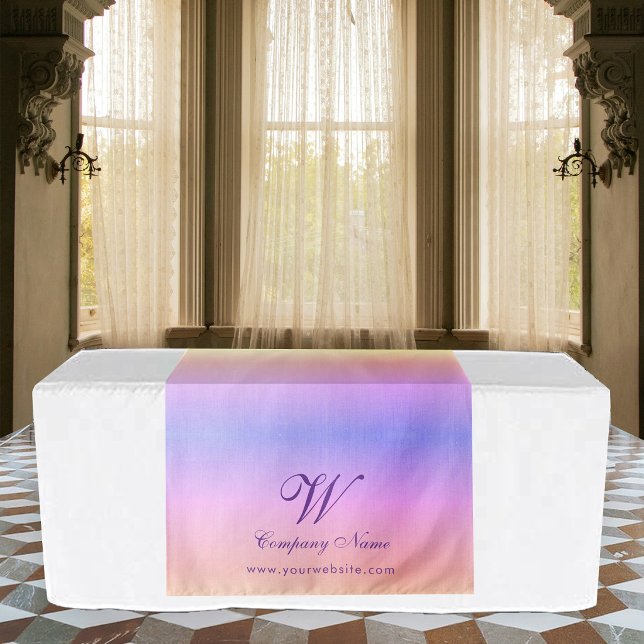 Rainbow Linen Business Table Runner Banner Script Tapestry (Rainbow Linen Business Table Runner Banner Script Tapestry)