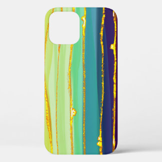 Rainbow lines: abstract luxury composition. iPhone 12 case