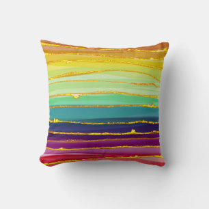 Rainbow lines: abstract luxury composition. cushion