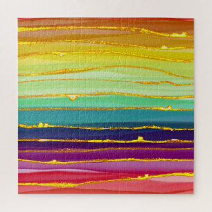 Rainbow lines: abstract luxury composition. jigsaw puzzle