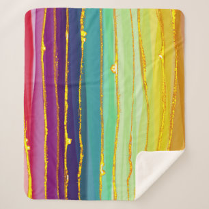 Rainbow lines: abstract luxury composition. sherpa blanket