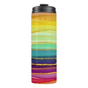 Rainbow lines: abstract luxury composition. thermal tumbler