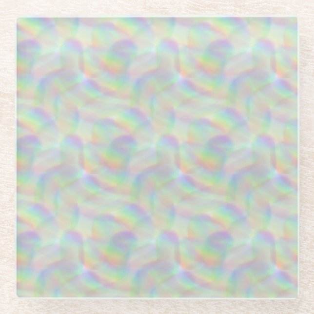 rainbow lines glass coaster (Front)