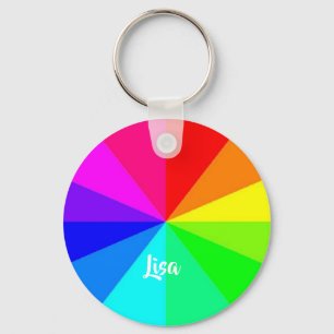 Rainbow lines key ring