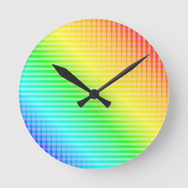 Rainbow Lines Round Clock (Front)