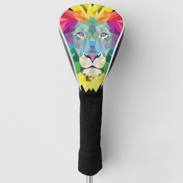 Rainbow Lion Head Golf Head Cover (Front)