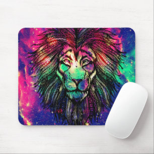 Rainbow Lion Hipster Galaxy Mouse Mat