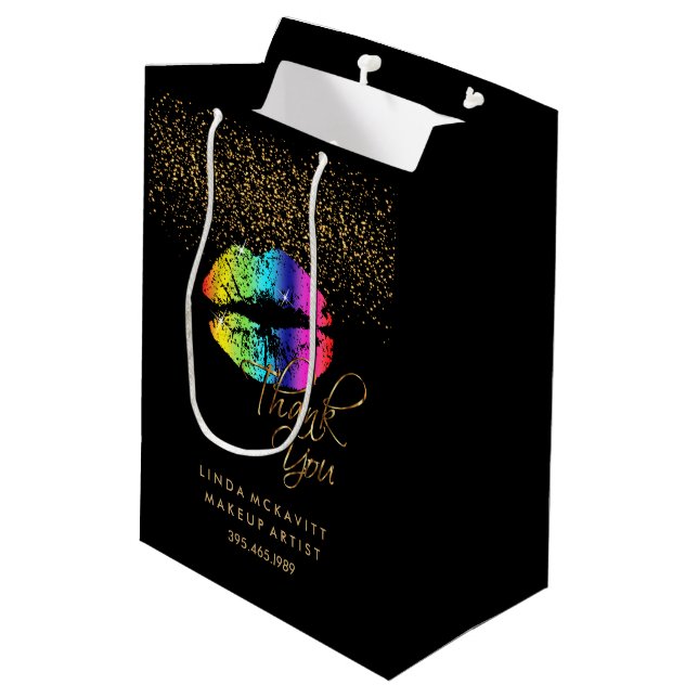 Rainbow Lip Lipstick Colour - Thank You Medium Gift Bag (Back Angled)