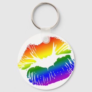 Rainbow Lips 1 Key Ring