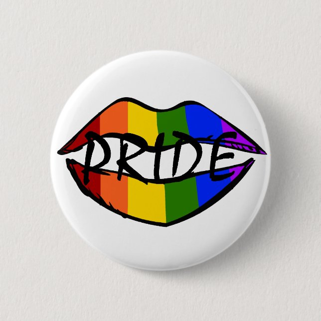 Rainbow Lips 6 Cm Round Badge (Front)