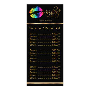 Rainbow Lips - Black - Service / Price List Rack Card