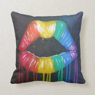 Rainbow Lips Cushion