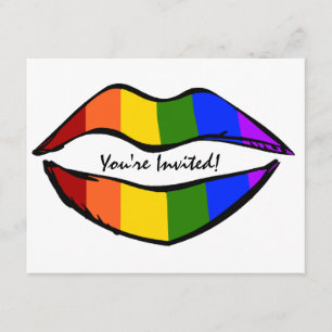 Rainbow Lips Invitation
