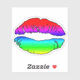 Rainbow Lips Kissing
